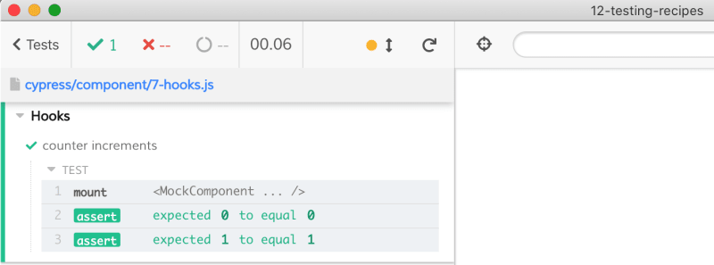 Testing a component with hooks