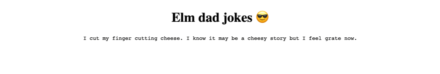 A screen shot showing the joke "I cut my finger cutting cheese. I know it may be a cheesy story but I feel grate now."