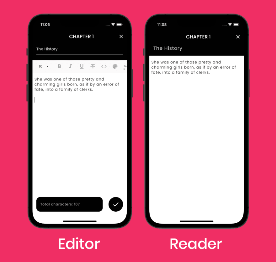 Slibro Editor and Reader Screens