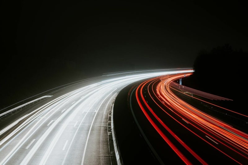 Driving Highway Tail Lights