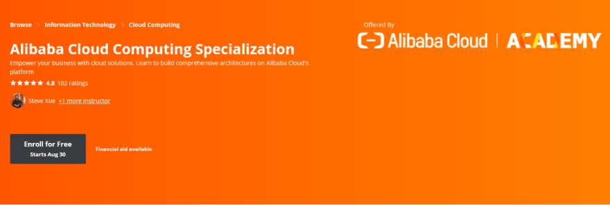 best Coursera Course to learn Alibaba Cloud
