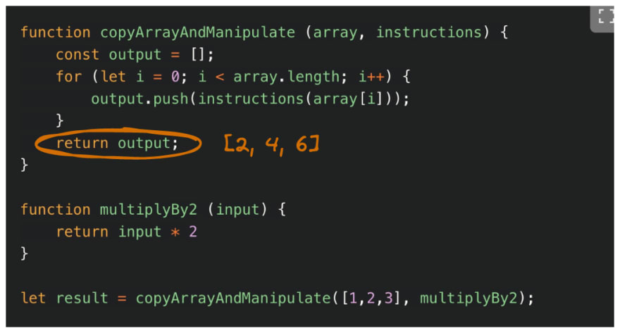 copy array and manipulate function's local memory loop end and return saved to output array