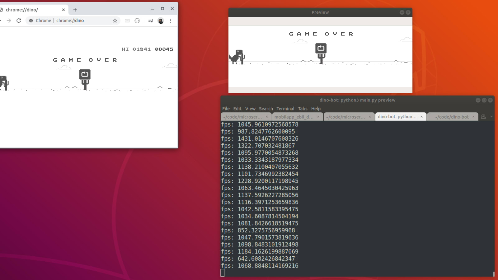 Python/Pygame Chrome Dino (Part 3) - Score & Background 