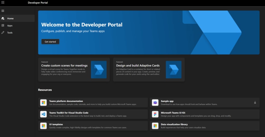 Devportal frontpage