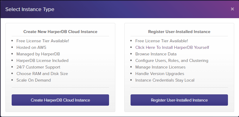 HarperDB Studio Instance Types