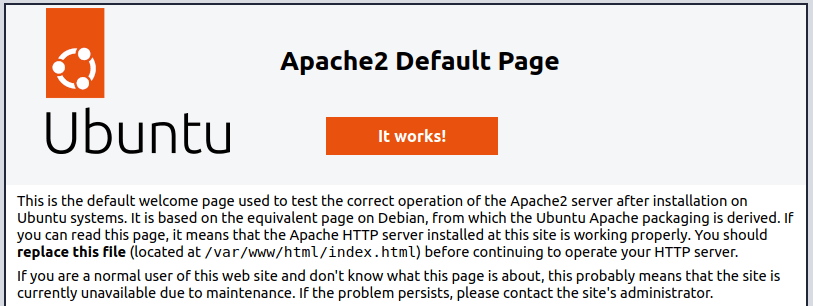 EC2 Apache default page