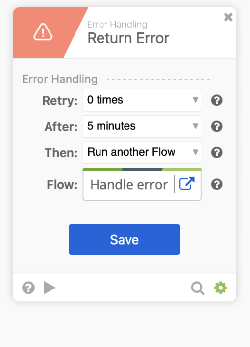 Setting up error handling for Return Error card