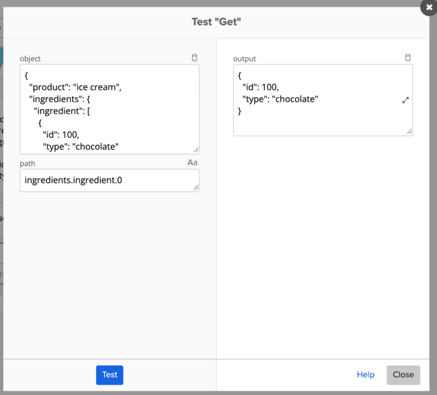 Using dot-notation in path