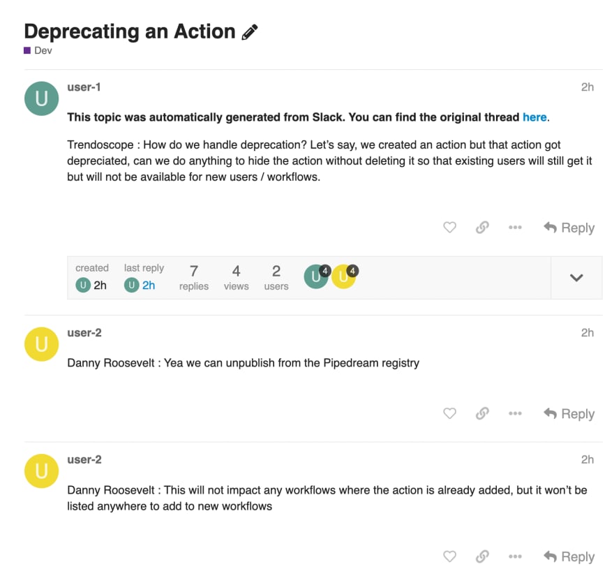 Archiving Slack threads to Discourse with GPT-3