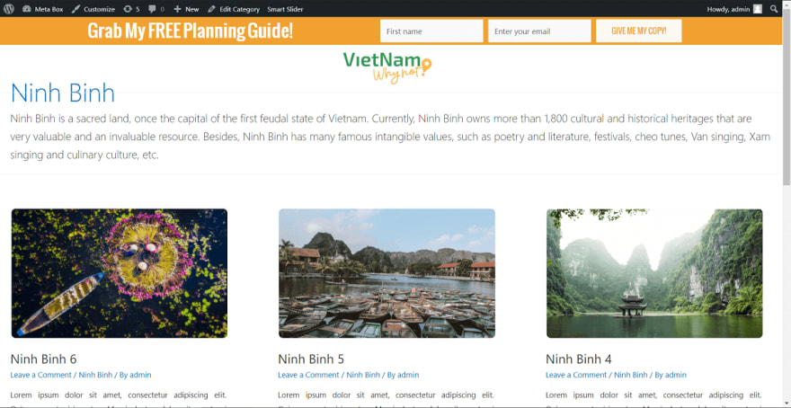 This is an Archive page before adding the featured image.