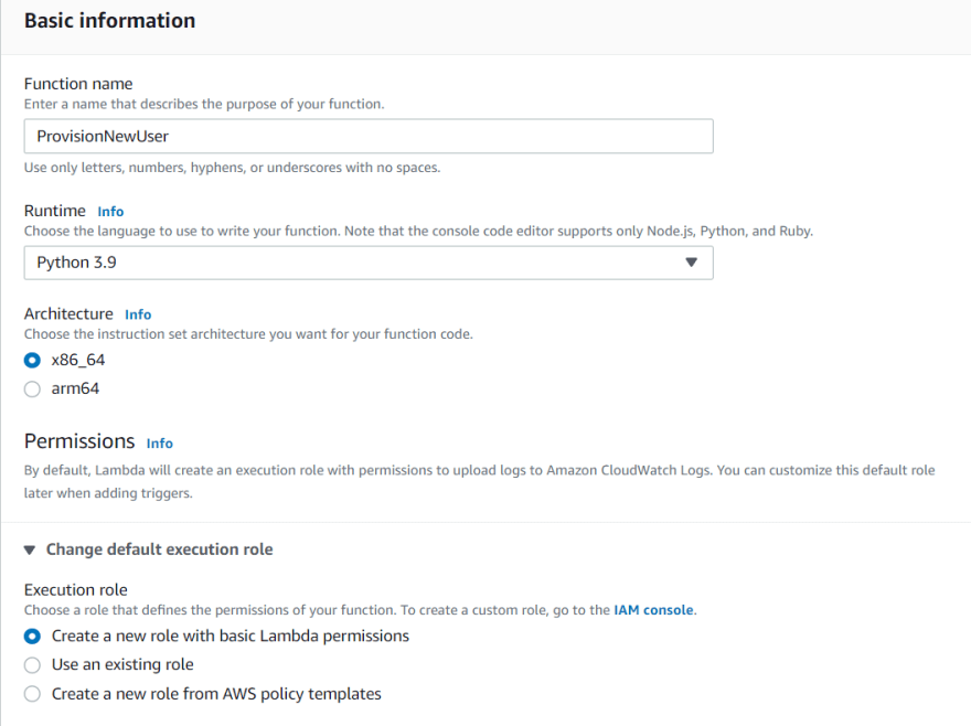 Create Lambda Function