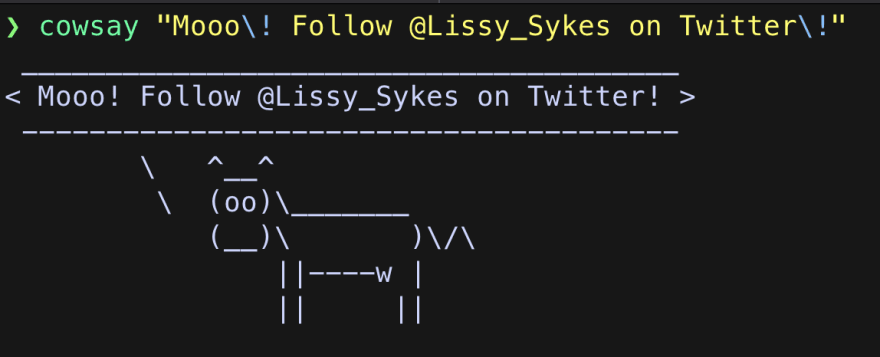 cowsay-example-usage