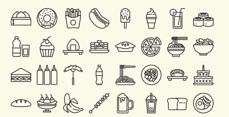 food_&_drink_icons_free_illustrations