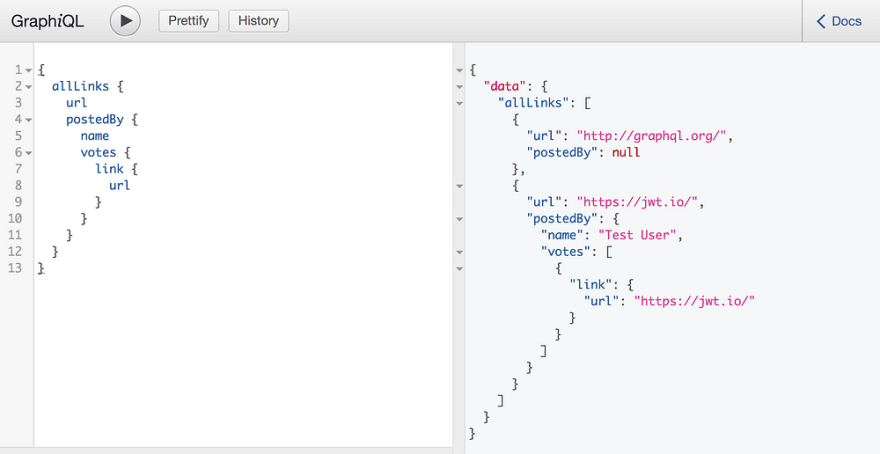 graphql query json