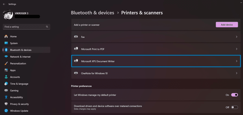 Microsoft XPS Document Writer