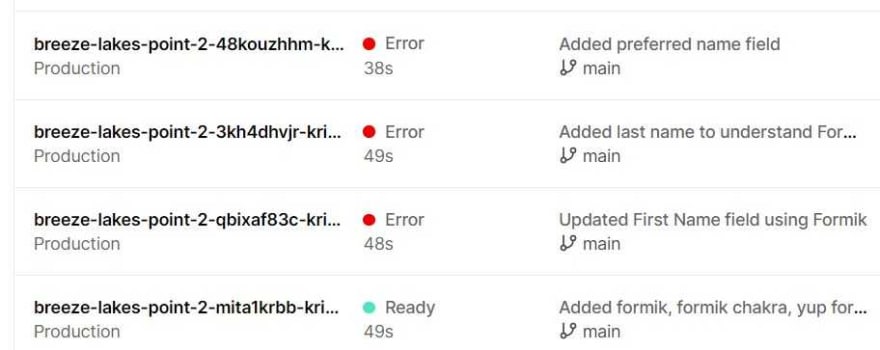 A lot of my code did not deploy successfully on Vercel