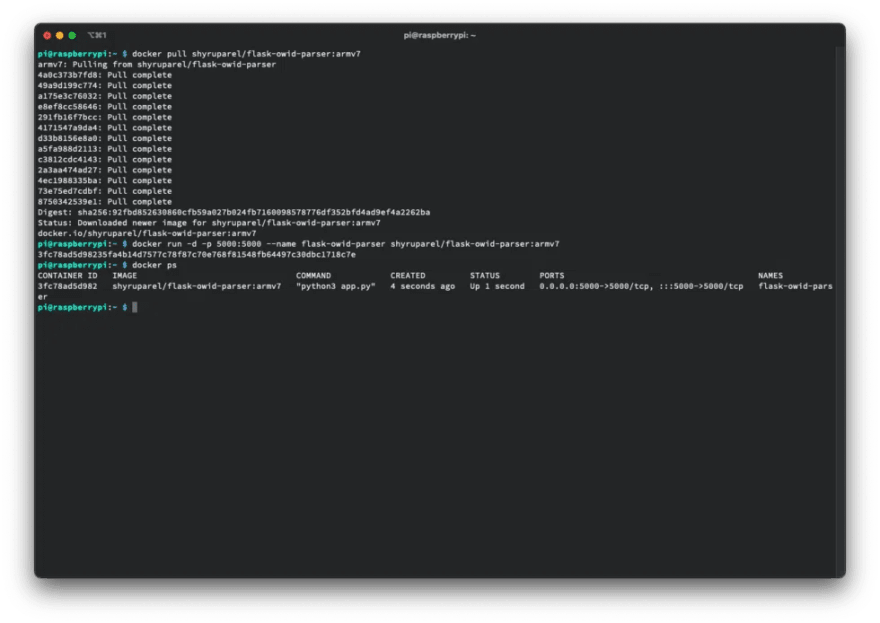 Screenshot of code running in the terminal.