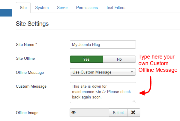 joomla-custom-offline-message