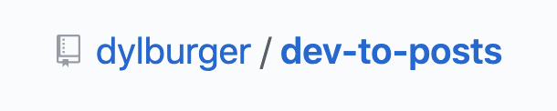 DEV posts Github repo title