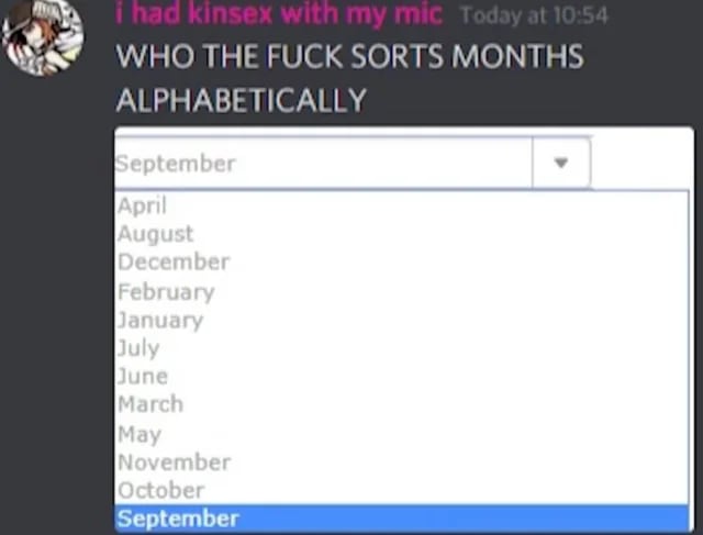 Who sorts alphabetically