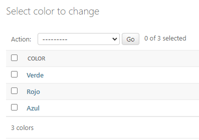 Django Admin colores