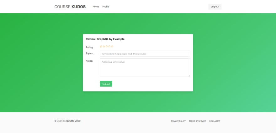 Course Kudos - Review form