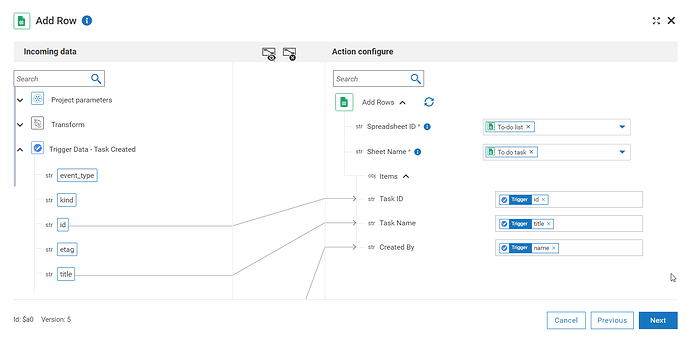 Google Sheets configuration