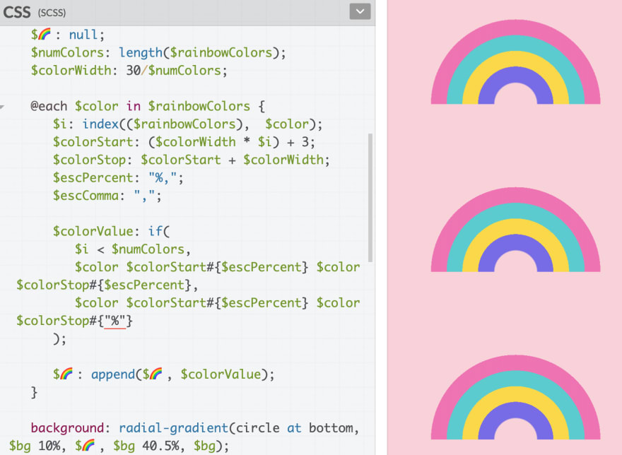 CSS radial-gradient: \