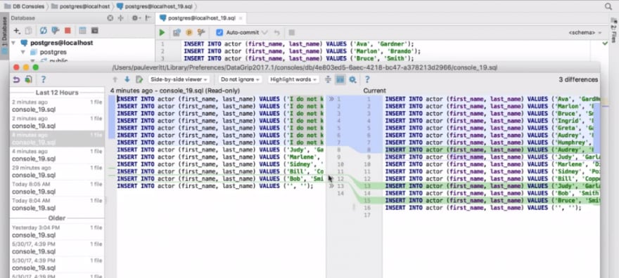 datagrip gui for sql