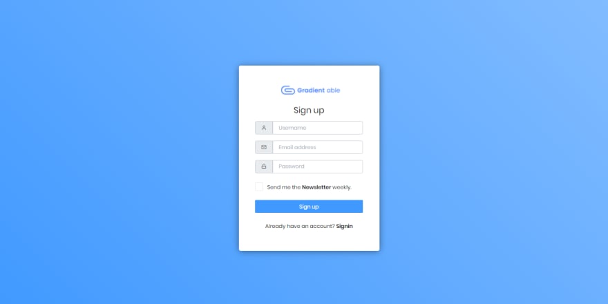 Gradient Able - Auth Pages.