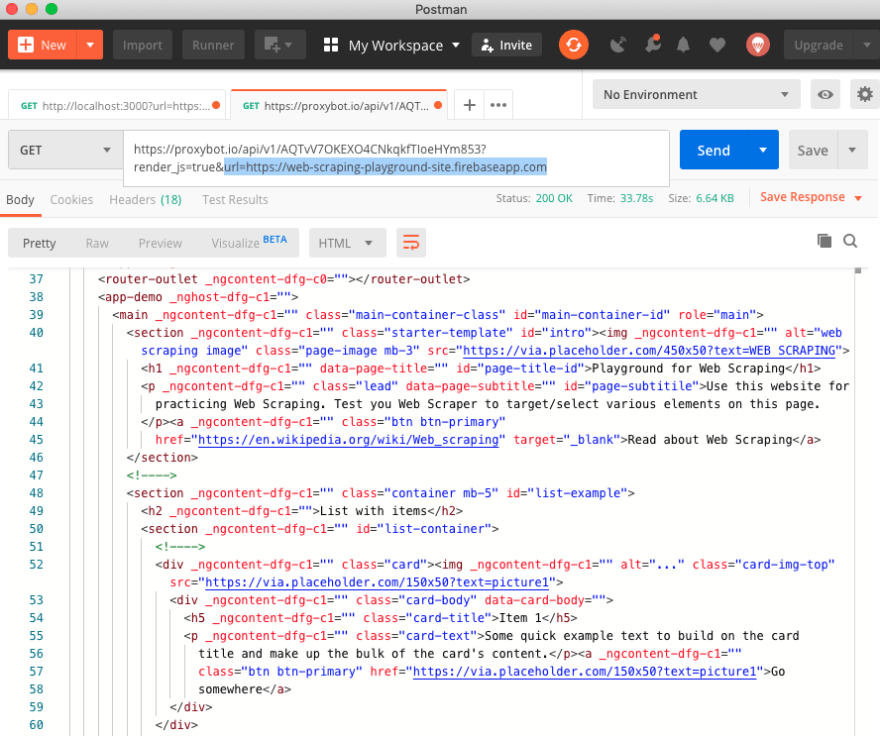 javascript as a webscraper