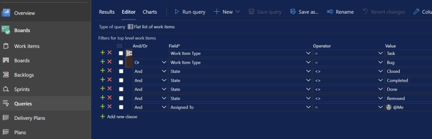 Queries section