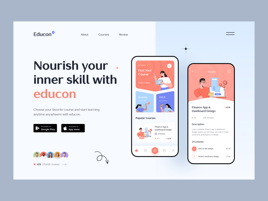 by [Rakib Kowshar](https://dribbble.com/shots/18296991-Education-Web-Design)
