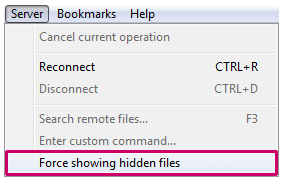 filezilla show hidden files on pc