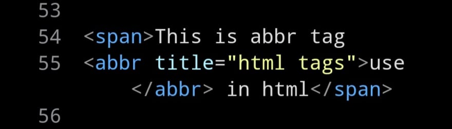 Abbr tag store in html