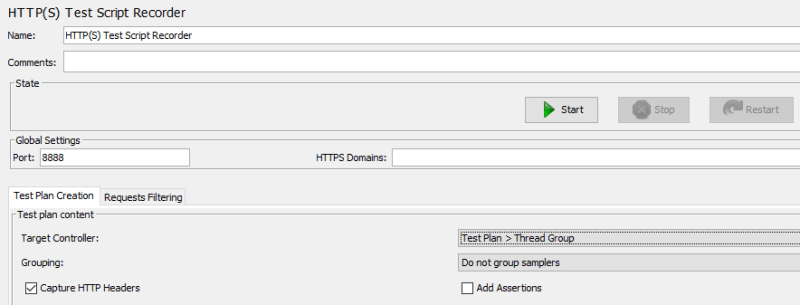 Recording on JMeter