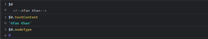 Operations on $0 with a comment