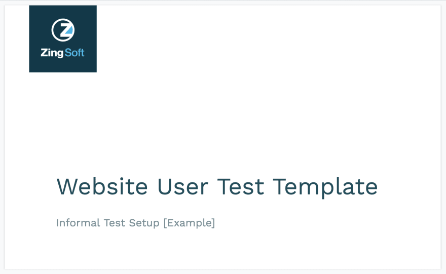 User test template screenshot