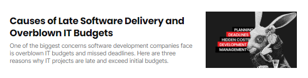 Why IT projects are late and exceed budjets.