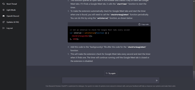 chatGPT screenshot