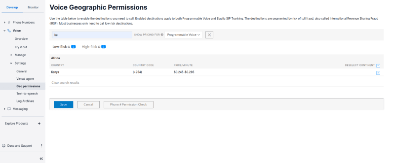 Geo permission settings