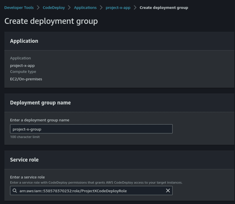 Create A CodeDeployment Group