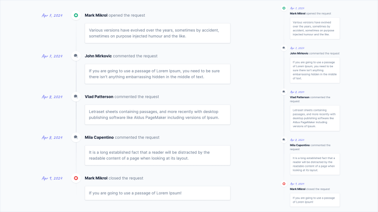 Vertical Timeline: Example #3 (Desktop and Mobile views)