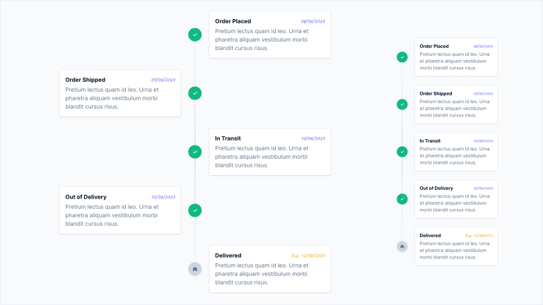 Vertical Timeline: Example #2 (Desktop and Mobile views)