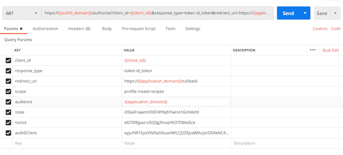 Implicit Flow Request