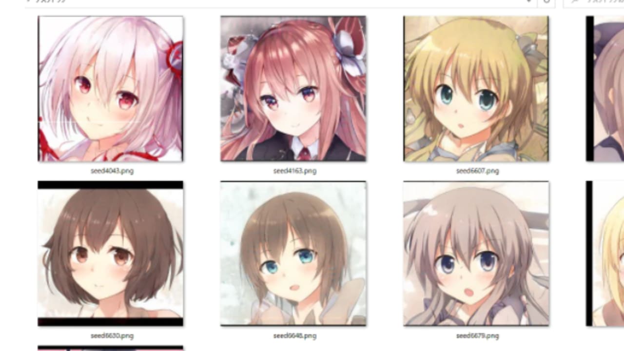 Random generation of anime characters by sophisticated AI programs