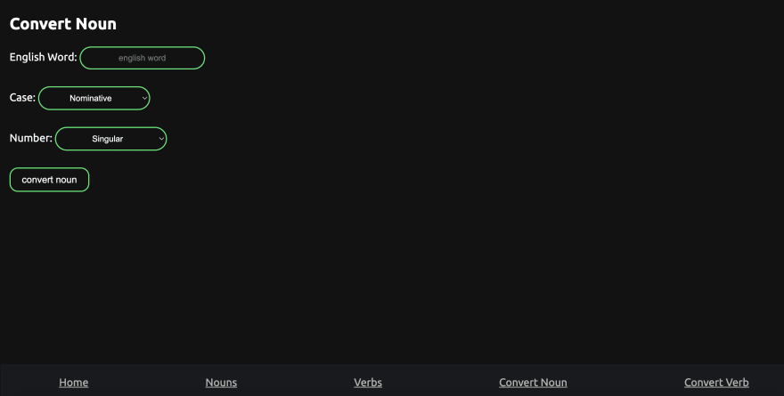 convert noun page