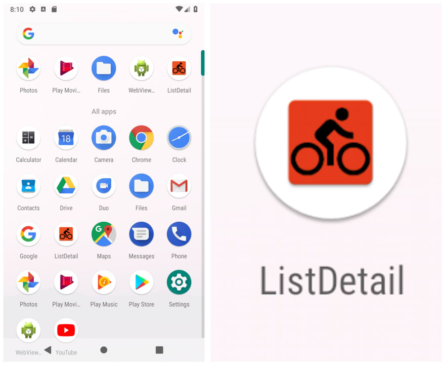 create app icon for website android