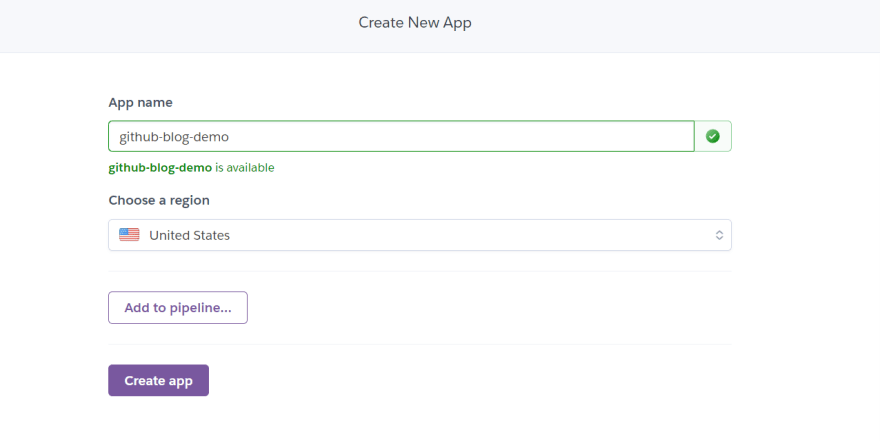 Create a new application