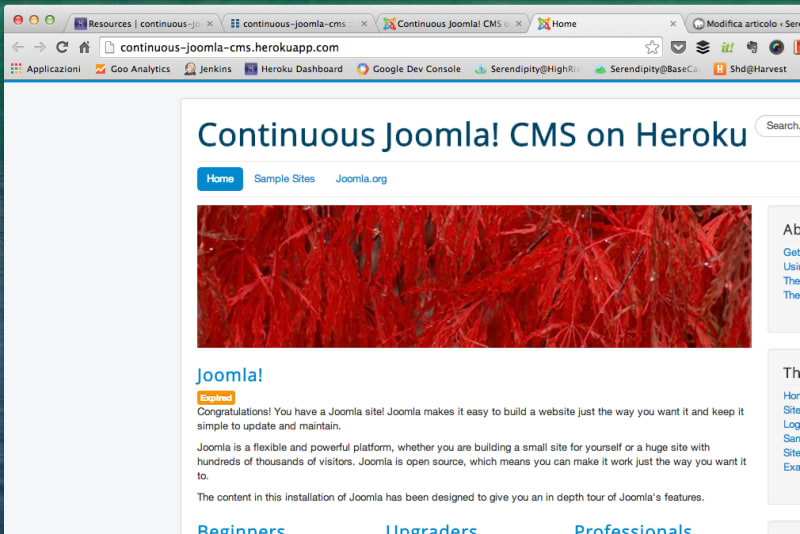 Continuous Joomla on Heroku